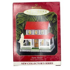 Farm House Town and Country #1 Pressed Tin Christmas Ornament